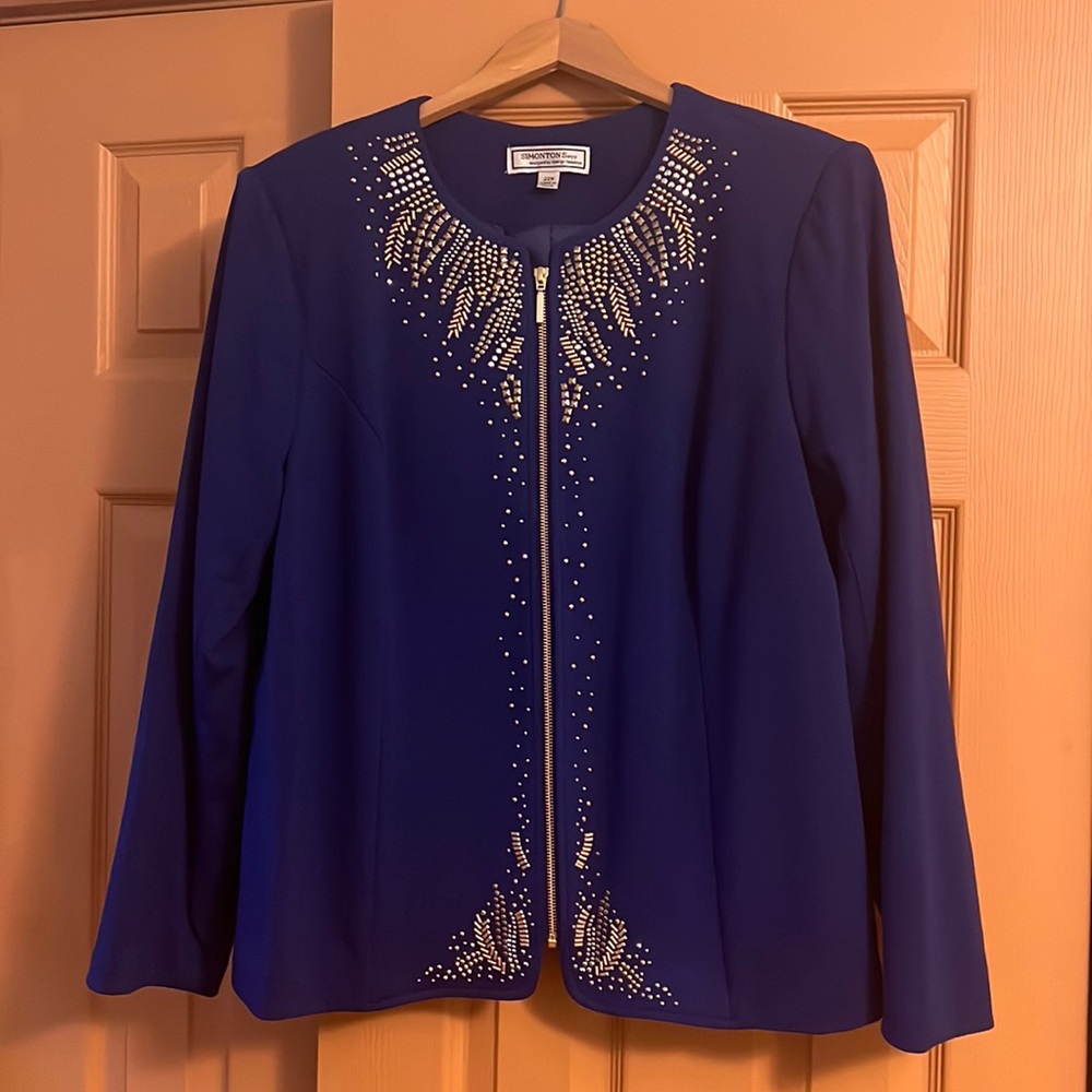 Blue jacket with gold design
